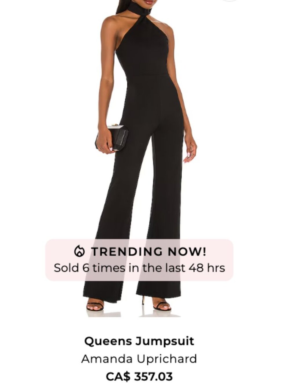 Amanda Uprichard - Queens Jumpsuit in Black - Medium